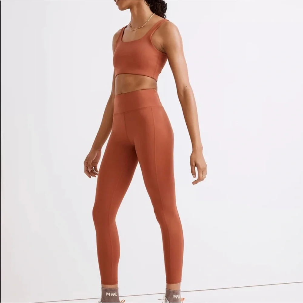 Madewell MWL Flex High-rise 25” Leggings in Weathered Brick, M - Picture 3 of 8